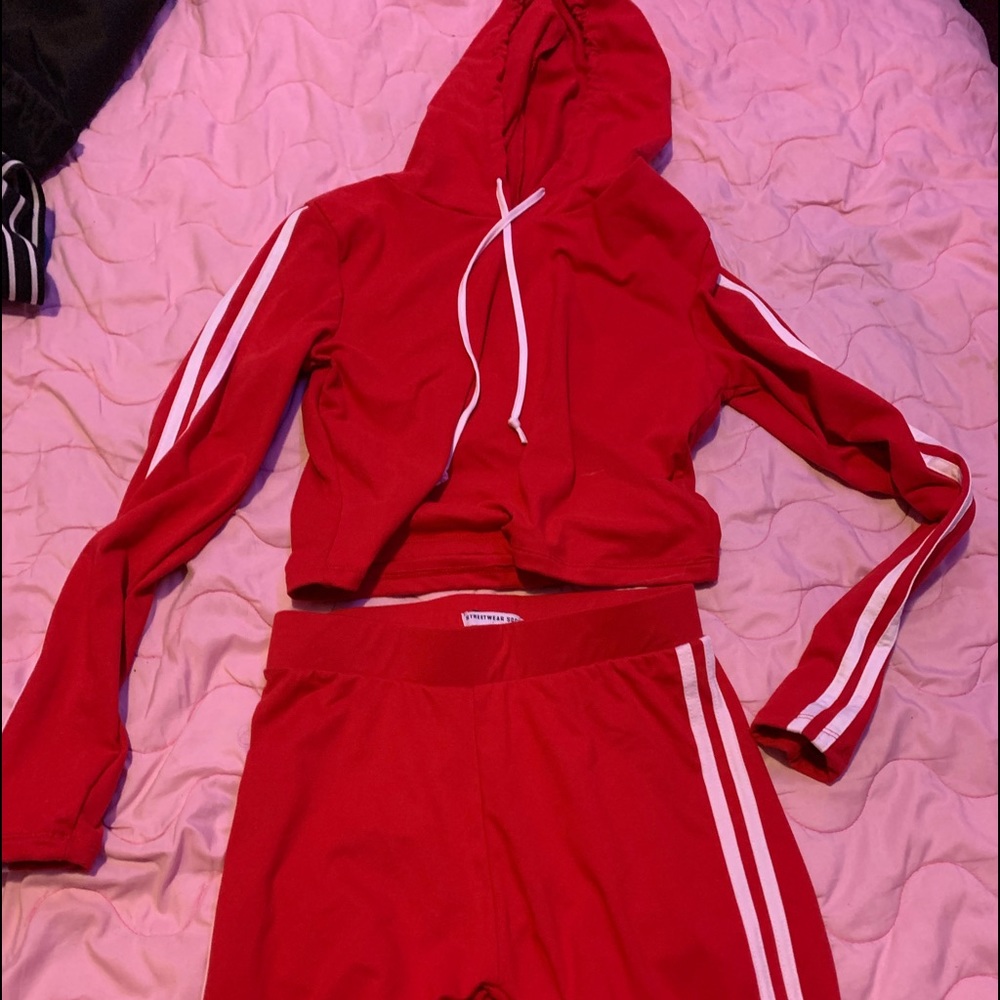 Red women’s tracksuit